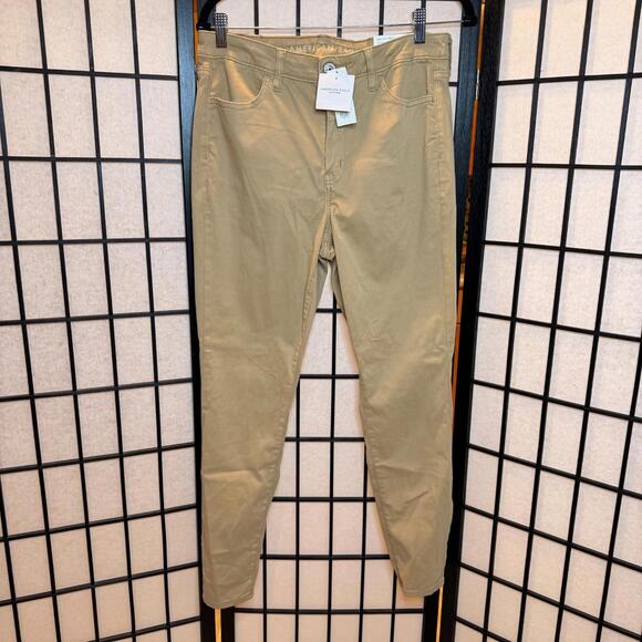 NTW American Eagle Hi Rise Jegging Jeans Size 10 Brown Tan Stretch - Picture 3 of 13